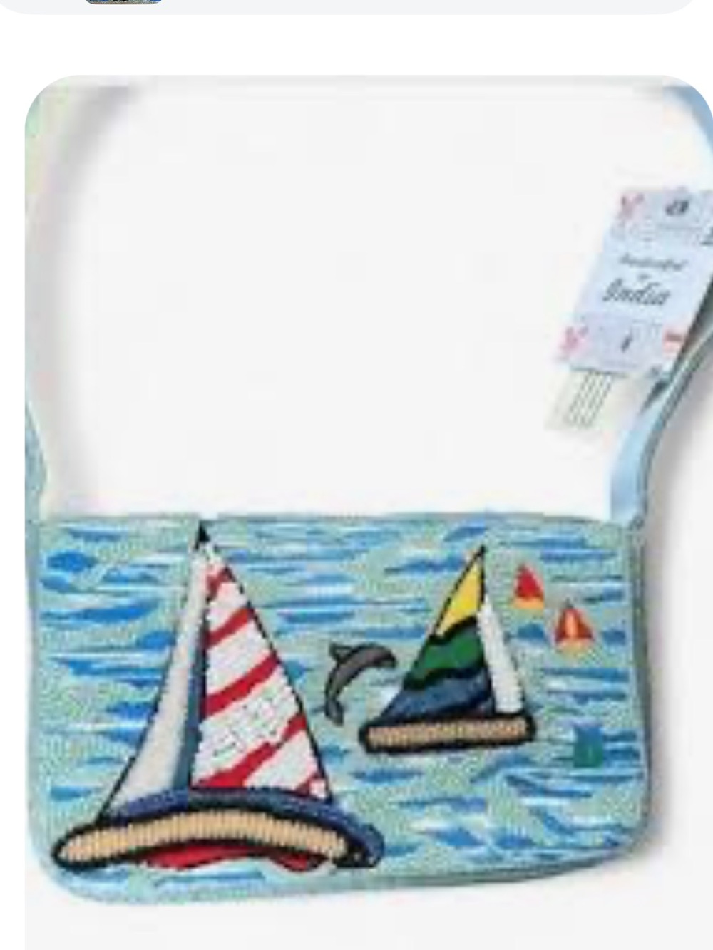 SAILBOAT BEADED BAG! Adorable nautical themed bag! NWT!